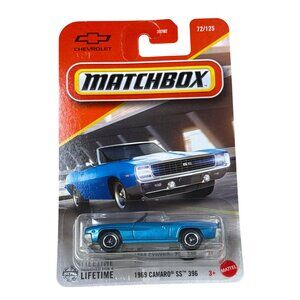 Matchbox 1969 Chevy Camaro SS 396 Blue Convertible Diecast Car New